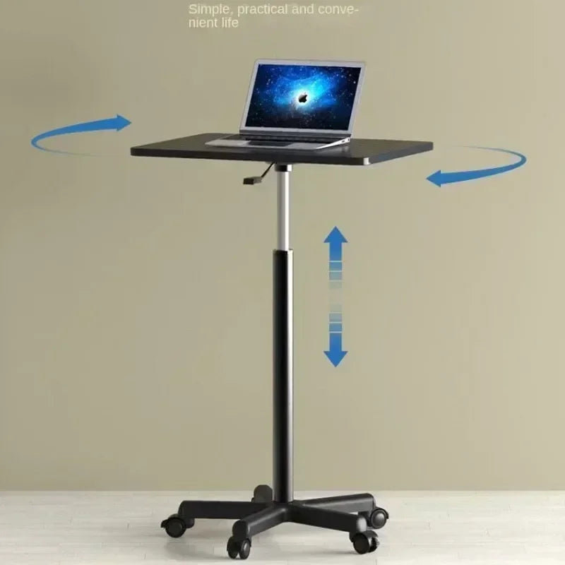 Adjustable Height Movable Laptop Desk with Pulley - Versatile Bedside & Office Table-3