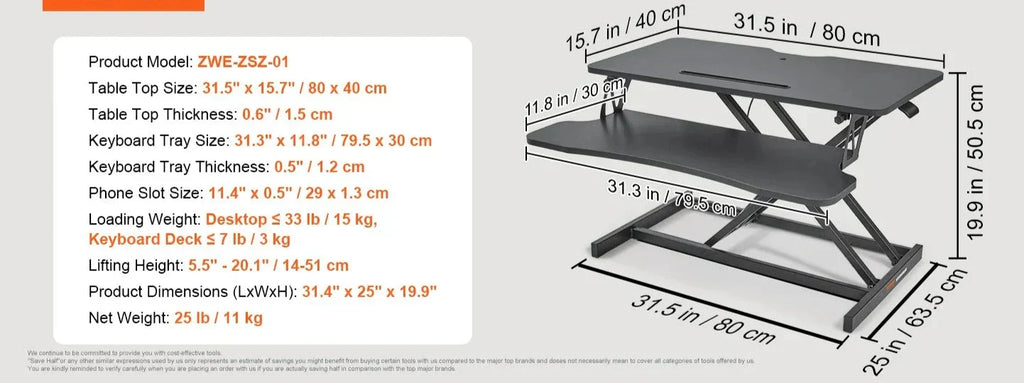X-Frame Double-Layer Standing Desk Converter - Height Adjustable Sit-to-Stand Desk-5
